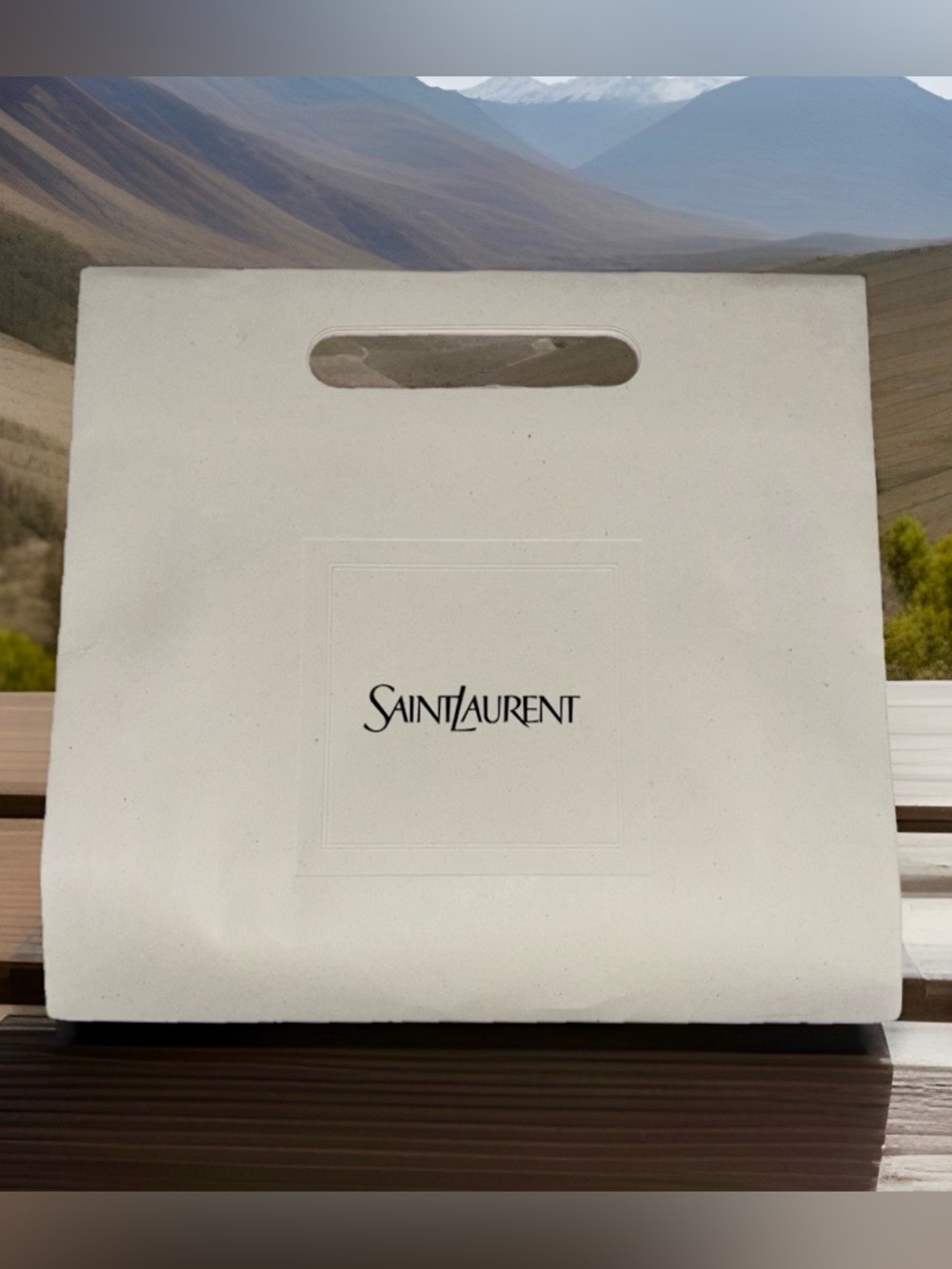 Authentic Gucci Holiday Silver Saint Laurent Crème and Dior Shopping Totes - Picture 4 of 7